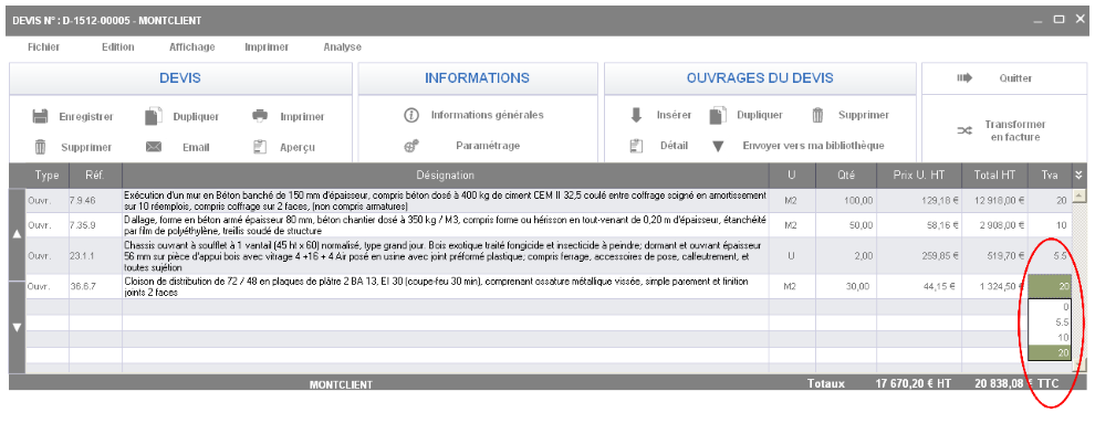 logiciel devis factures avec plusieurs taux de tva